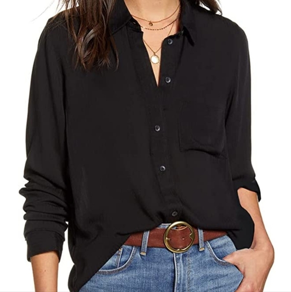 hotouch Tops - NWT L/XL BLACK CLASSIC BUTTON DOWN SHIRT